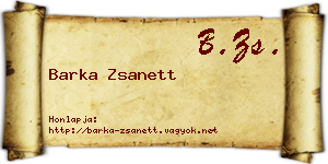 Barka Zsanett névjegykártya